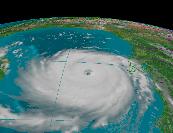 Looking West at Hurricane Katrina, in the Visible Channel